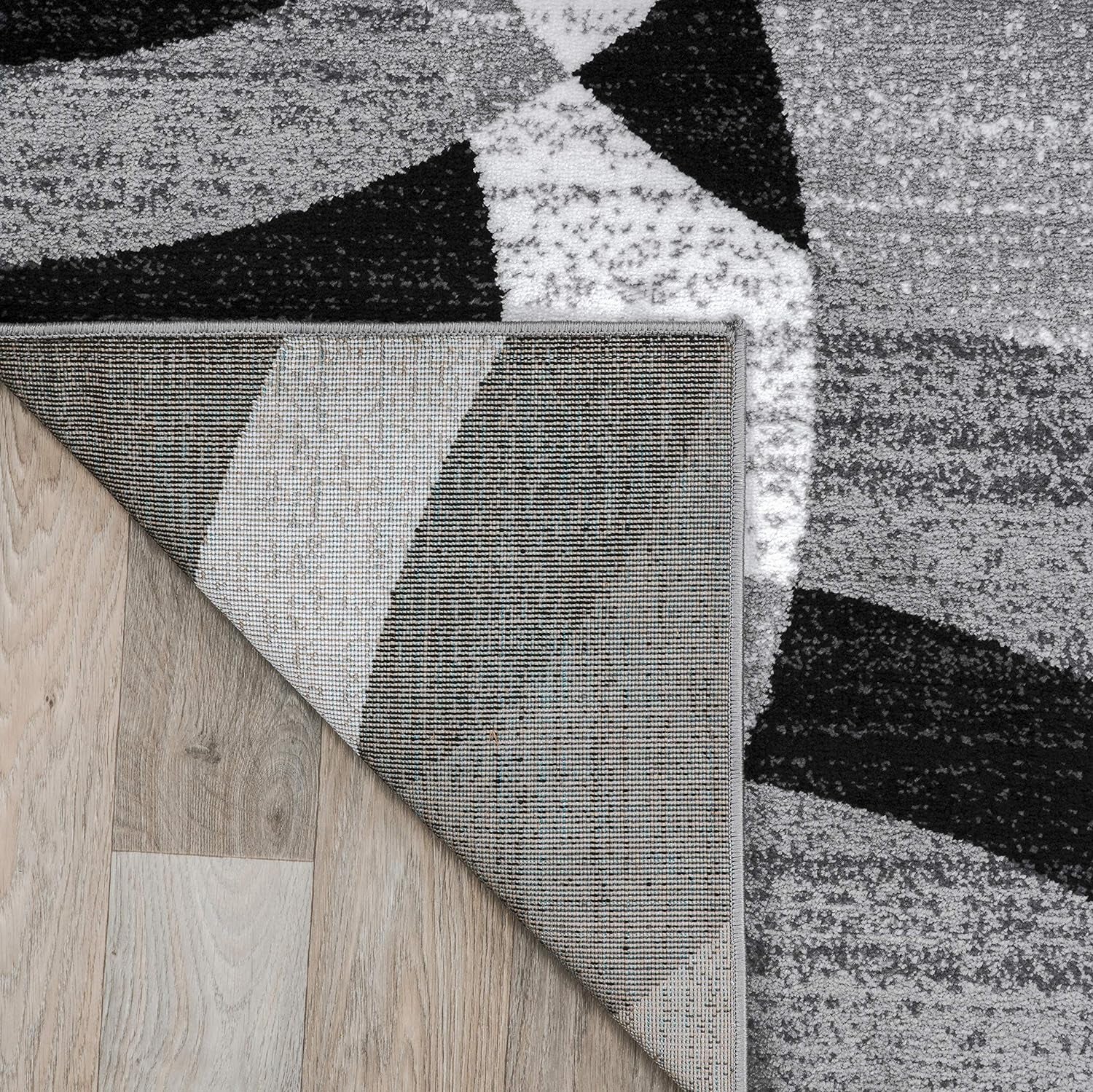 Contemporary Abstract Circles Perfect for High Traffic Areas of Your Living Room,Bedroom,Home Office,Kitchen Area Rug 6'6" X 9' Gray - Puck's