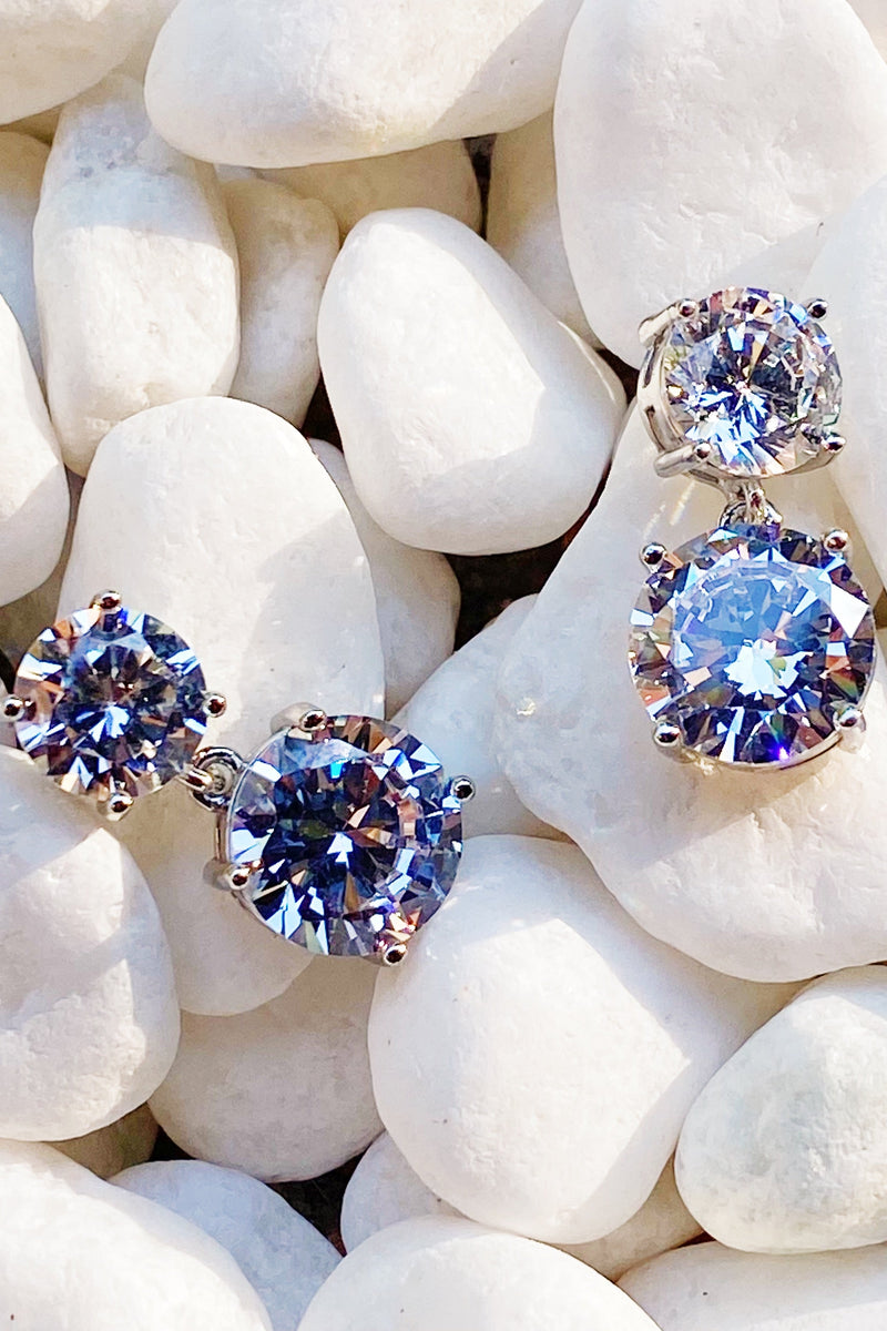 Double Diamond Dangle Earrings - Puck's