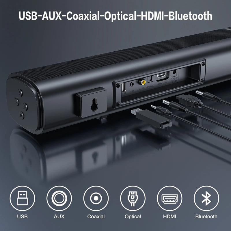 4.1Ch Sound Bar with Subwoofer, 120W Separable Sound Bar for TV with 4 Drivers, Usb/Aux/Coaxial/Optical/Hdmi/Bluetooth Connect, SD01 - Puck's
