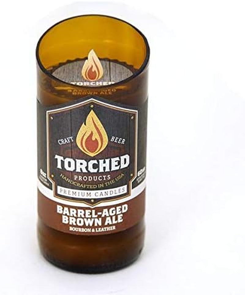 Beer Scented Candles | Natural Soy Wax Candle | Barrel-Aged Brown Ale Scent 8 Oz | Makes a Great Gift for Men, Beer Lovers, and Collectors | Bar Man-Cave Decor and Accessories - Puck's