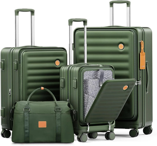 - 4 Luggage Sets PC Hardside Spinner Luggage -（Expandable Suitcase20"24"）28-In Checked Luggage - Puck's Puck's