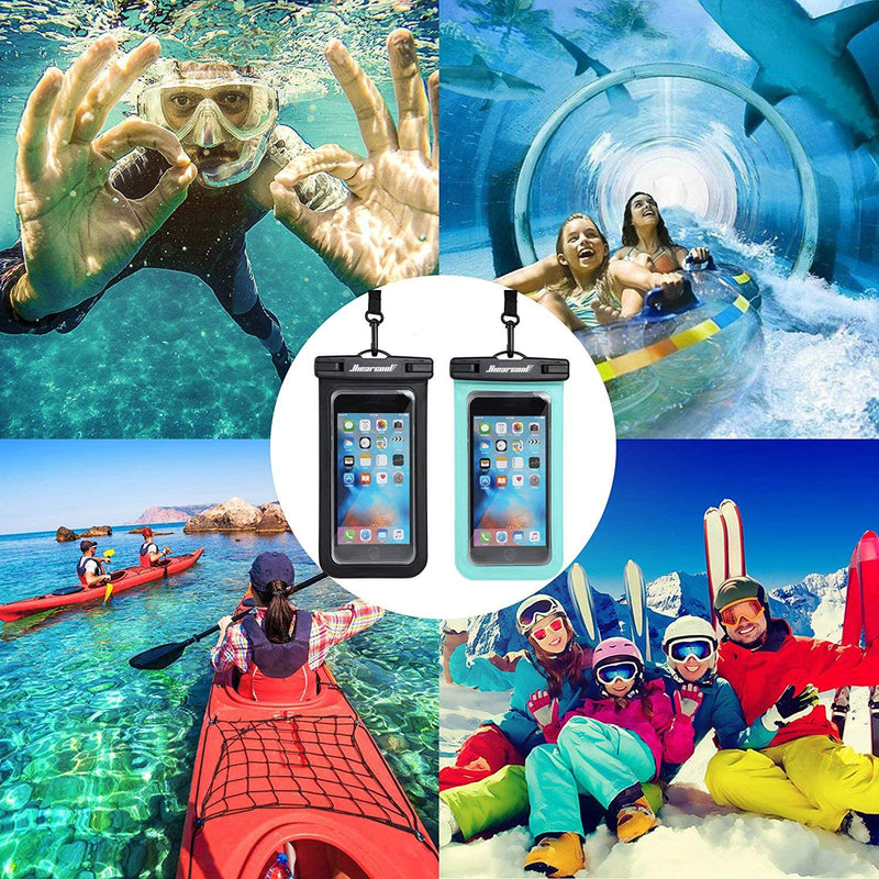 Waterproof Phone Pouch, Waterproof Phone Case for Iphone 16 15 14 13 Pro Max, IPX8 Cellphone Dry Bag Beach Cruise Ship Essentials 2Pack-8.3" - Puck's