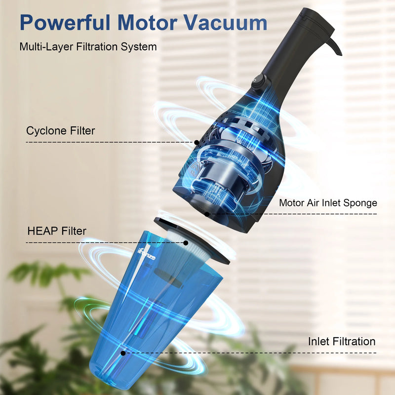 Corded Stick Vacuum Cleaners, 25Kpa Lightweight Handheld Multi-Surface 3-In-1 Small Vacuum Cleaners, 1000W Motor Household Vacuum for Home Hardwood Floor Carpet Car Pet Hair, Black, BR602