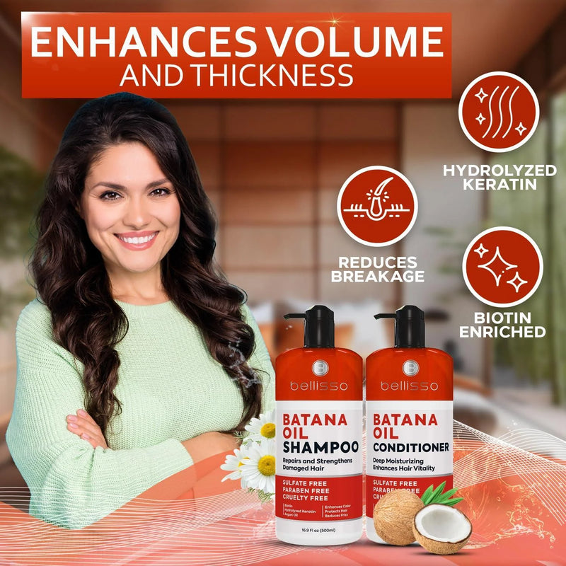 Batana Oil Shampoo and Conditioner Set Thickening Hair Products for Women And - Puck's