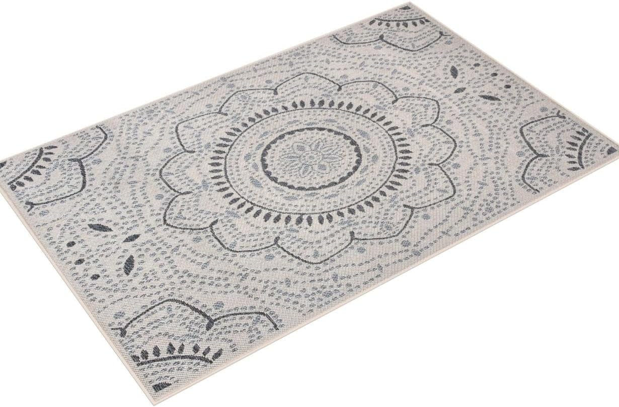 Medallion for Patio Rugs,Deck Rugs,Balcony Rugs Indoor/Outdoor Area Rug 7'10" X 10' Cream - Puck's
