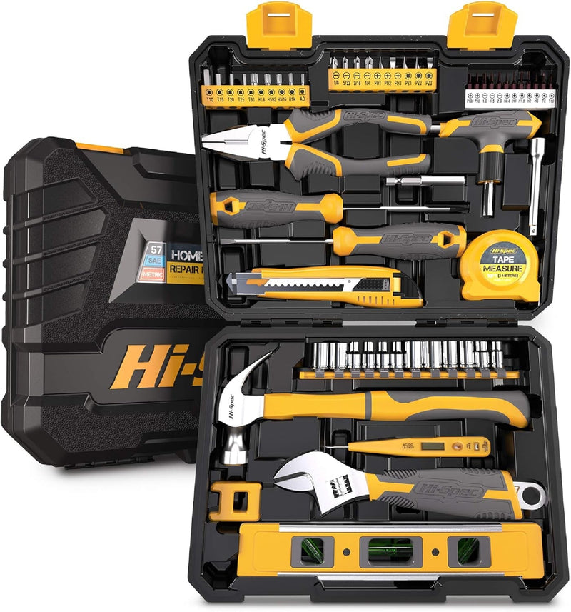 57Pc Household Tool Kit - Home & Garage Mechanics Tool Set - the Complete Tool Box Set for Home Repair - Puck's