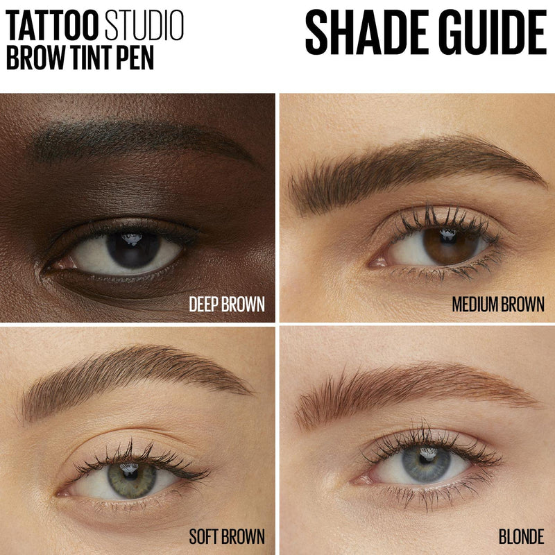 New York Tattoostudio Brow Tint Pen Makeup, Soft Brown, 0.037 Fl. Oz. - Puck's