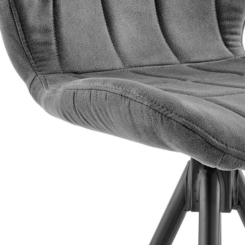 27" Charcoal And Black Iron Counter Height Bar Chair-6