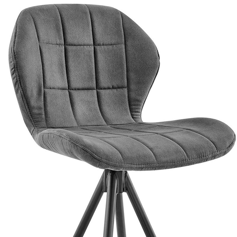 27" Charcoal And Black Iron Counter Height Bar Chair-8