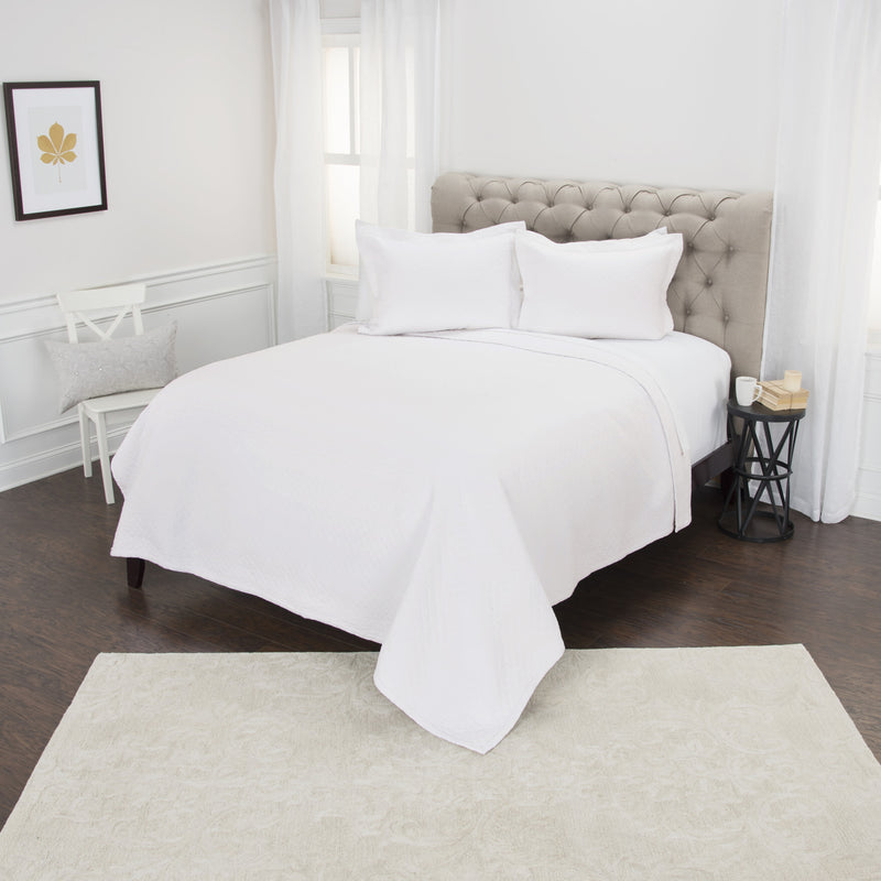 White Checkered King Quilt-6
