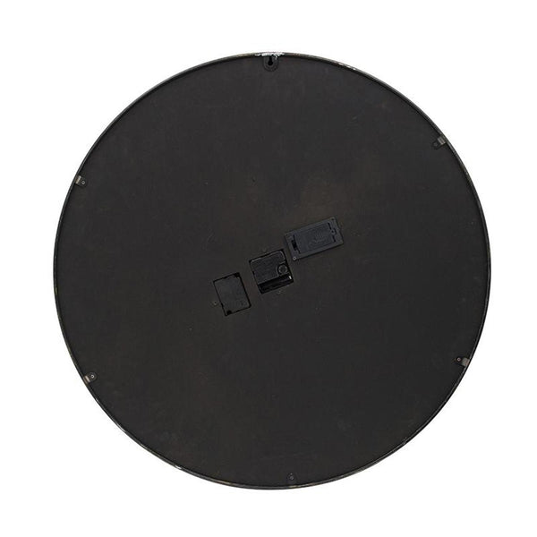 28" Circle Black and Gray Wood and Glass Analog Exposed Gear Wall Clock-1