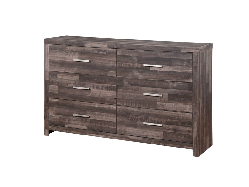 60" Dark Brown Solid and Manufactured Wood Six Drawer Double Dresser-2