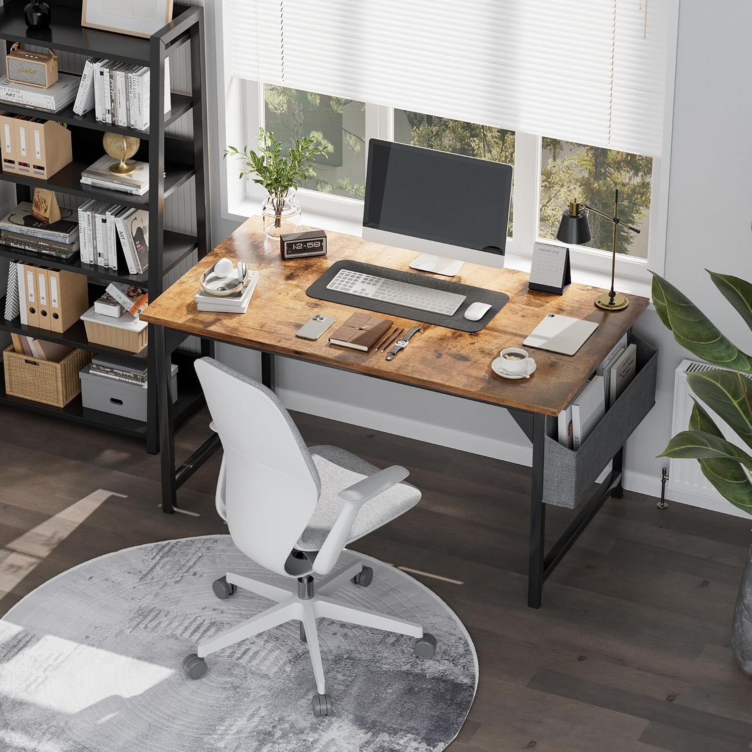 48 Inch Computer Desk, Wood Modern Simple PC Home Office Table with - Puck's