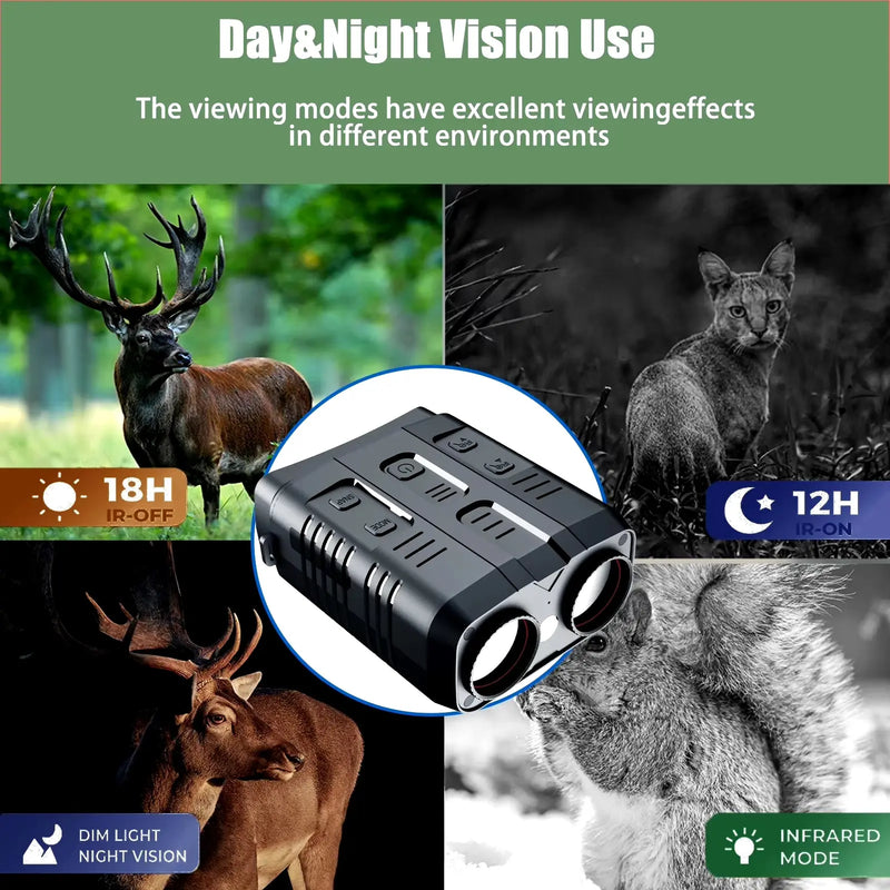 4K Night Vision Binocular Device 10X Digital Zoom Full Dark 800M Infrared Wifi Telescope for Hunting Camping Video Record - Puck's