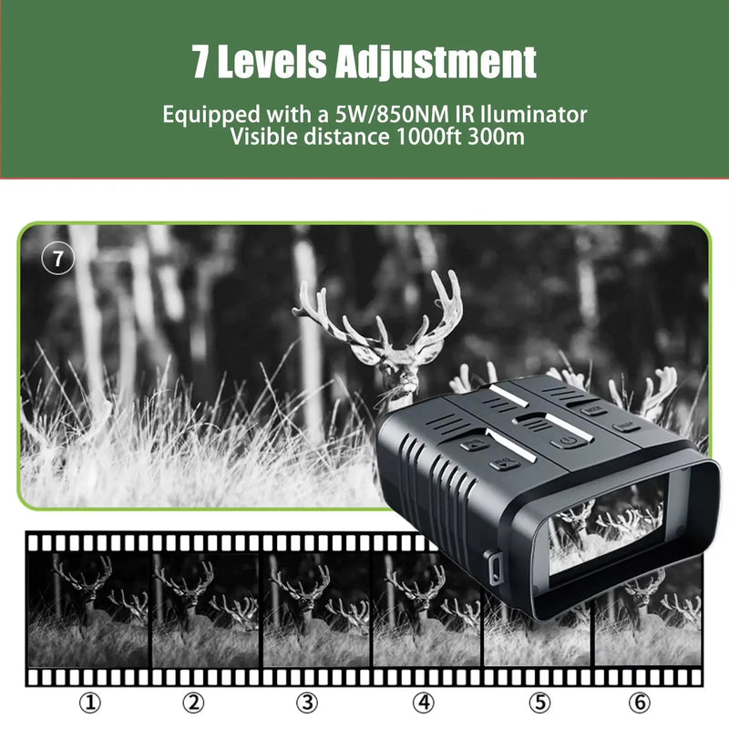 4K Night Vision Binocular Device 10X Digital Zoom Full Dark 800M Infrared Wifi Telescope for Hunting Camping Video Record - Puck's
