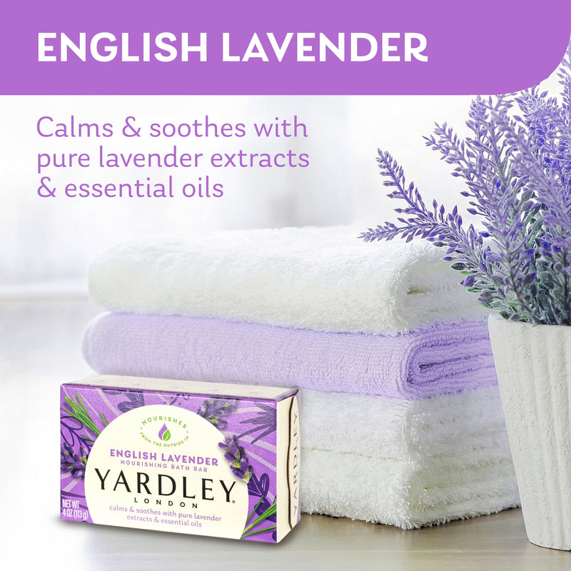 (Pack of 3)  English Lavender Nourishing Bath Bar, 4.0 Oz Bar - Puck's