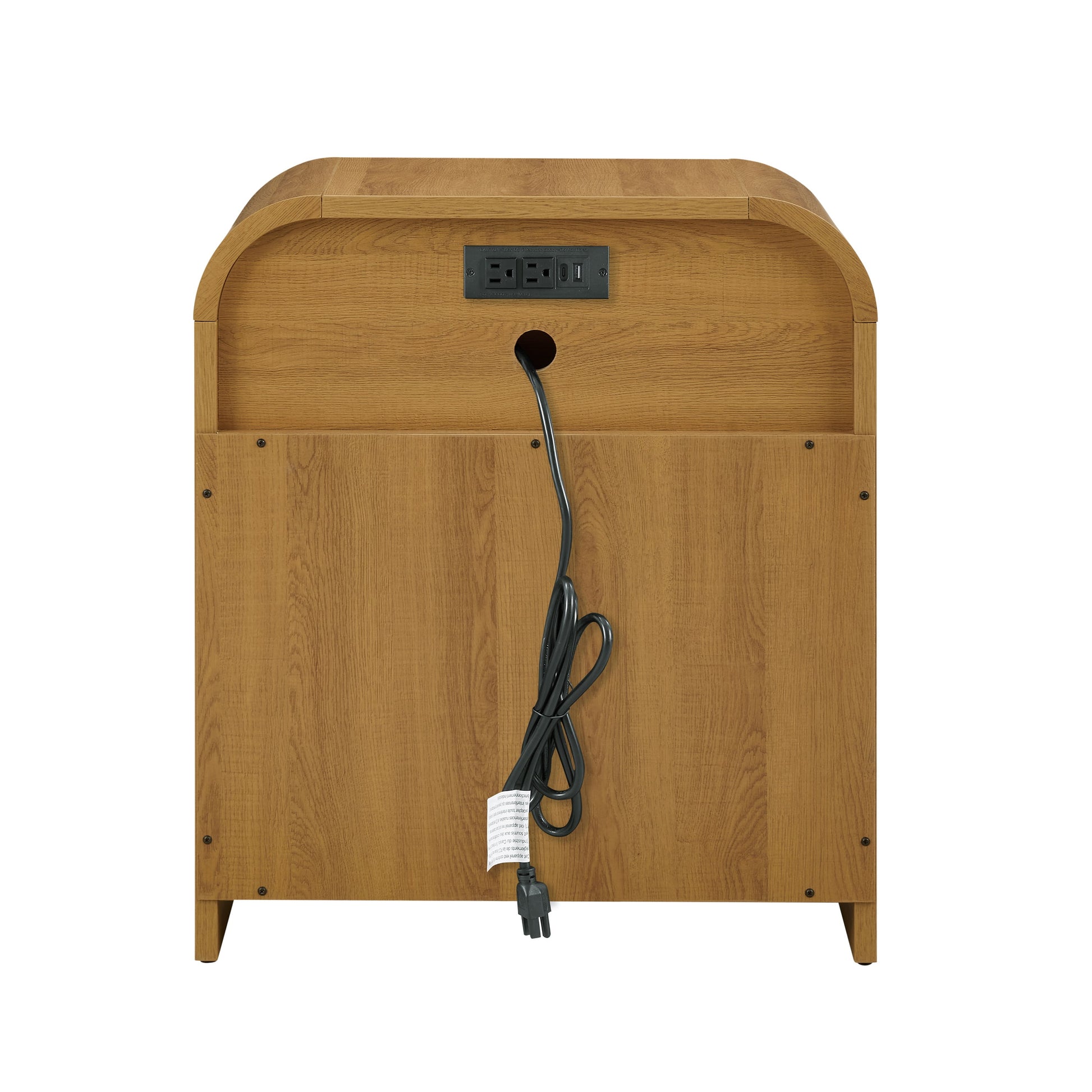 Juliet Nightstand with USB, Light Honey Finish - Puck's