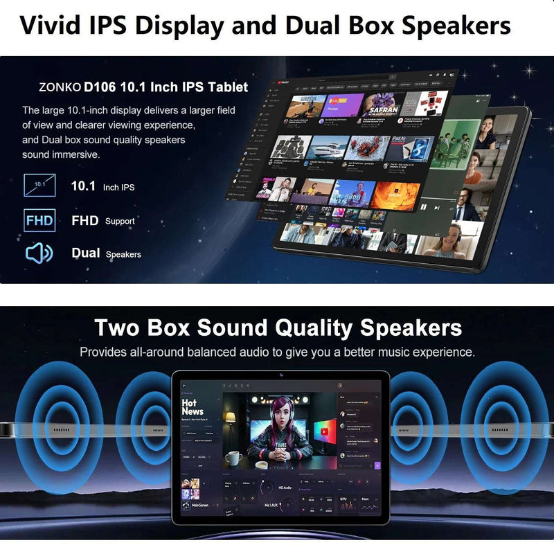 10Inch Android 14 Tablet,4G Cellular Tablet with 128GB ROM+14(8+6)GB RAM,5G Wifi,Octa-Core,13Mp Camera,Gps,1Tb Expand,Fhd Ips,Incell Touch Screen,Face Unlock,Split-Screen,Android Tablet with Keyboard - Puck's