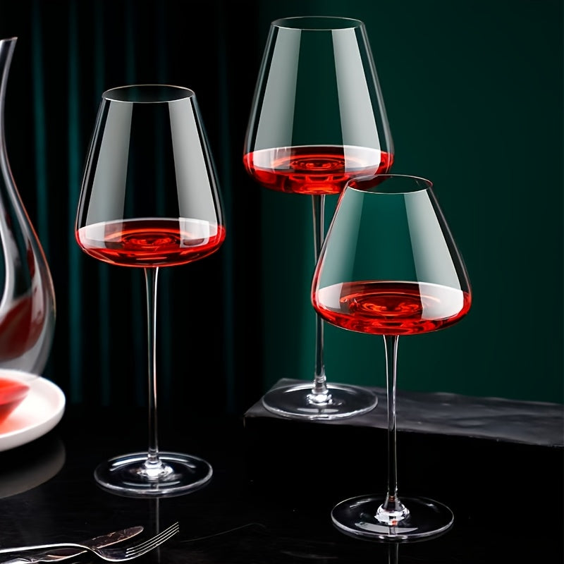 1pc Elegant Hand-Blown Lead-Free Glasses, Reusable Stemmed Anti-Slip - Puck's