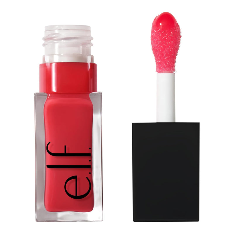 Glow Reviver Lip Oil, Nourishing Tinted Lip Oil for a High-Shine Finish, Infused with Jojoba Oil, Vegan & Cruelty-Free, Red Delicious - Puck's