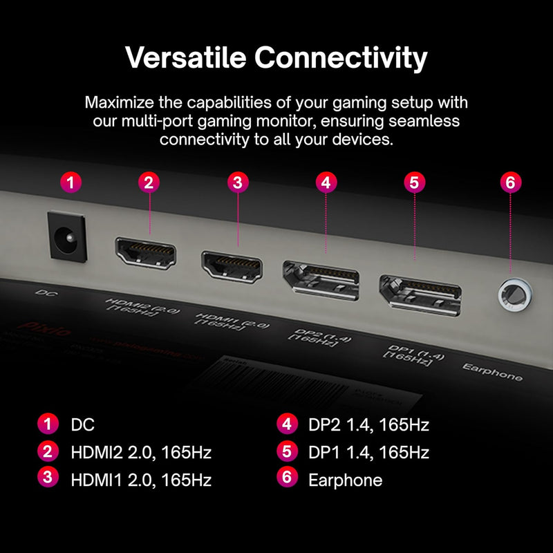 PXC325 32 Inch 165Hz Refresh Rate FHD 1080P Resolution 1500R Curve VA Panel 1Ms Response Time Adaptive Sync HDR Curved Gaming Monitor - Puck's
