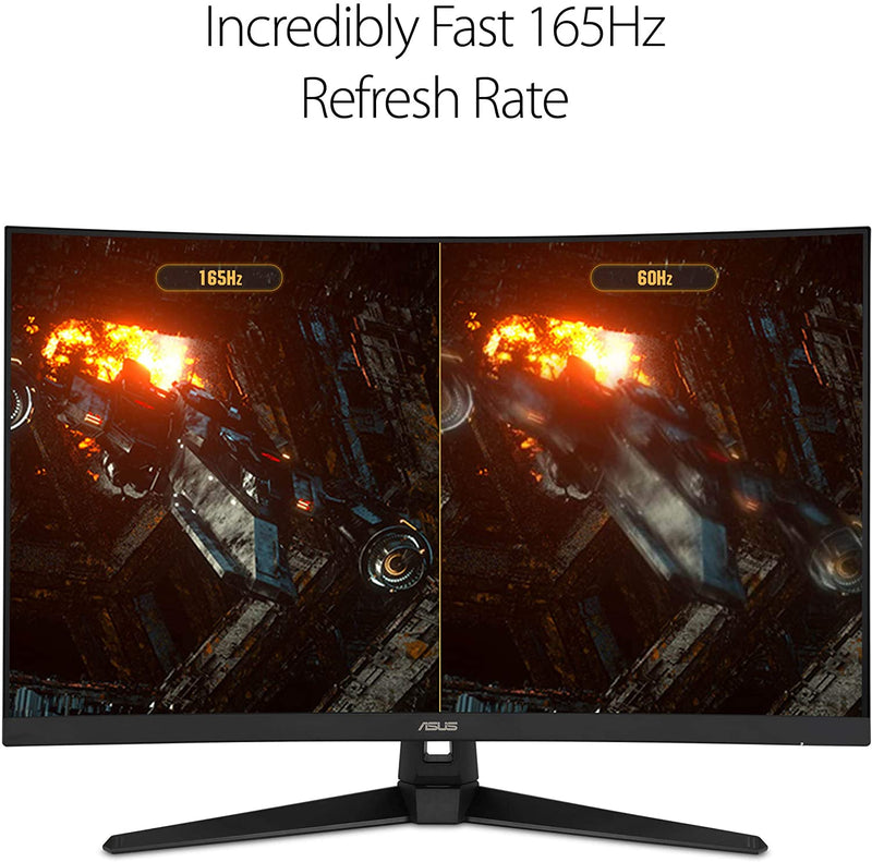 TUF Gaming VG328H1B 32” Curved Monitor, 1080P Full HD, 165Hz (Supports 144Hz), Extreme Low Motion Blur, Adaptive-Sync, Freesync Premium, 1Ms, Eye Care, HDMI D-Sub - Puck's