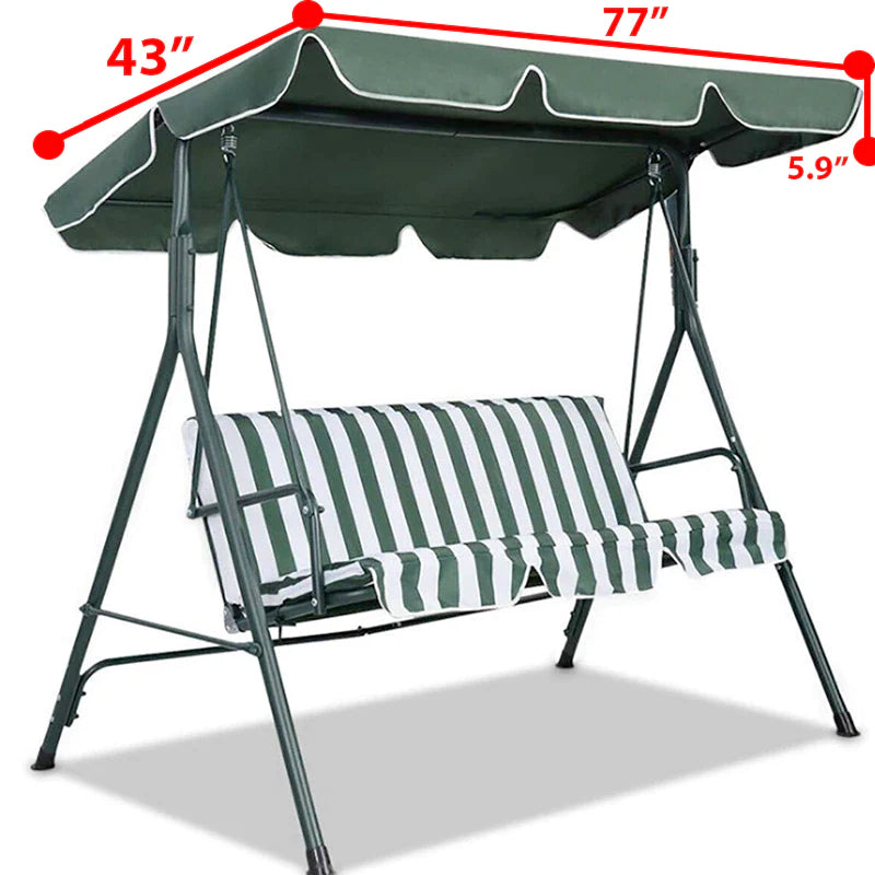 77"X43" Patio Outdoor Garden Swing 300D Canopy Replacement Porch Top Cover Seat - Puck's