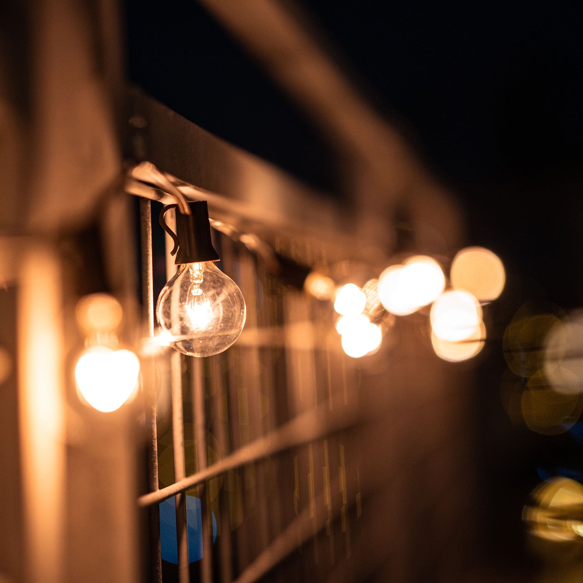 (2 Pack)  20-Count Clear Glass Globe G40 Bulbs Outdoor String Lights - Puck's