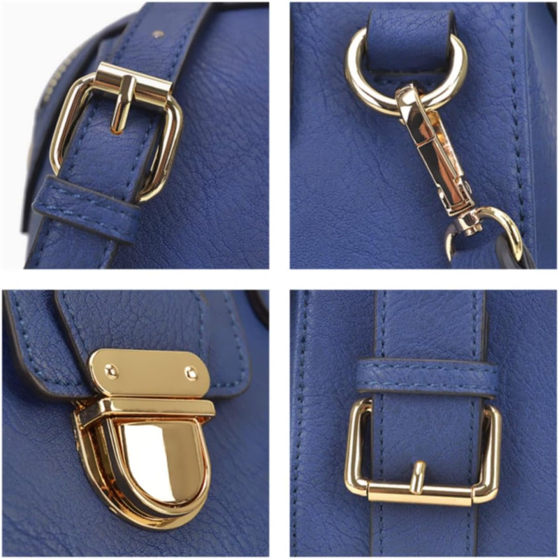 Women Barrel Handbags Fashion Satchel Bags Top Handle Shoulder Purses Vegan Leather Work Tote - Puck's