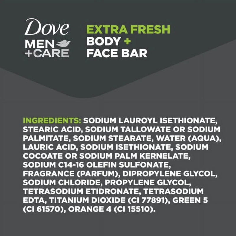Body + Face Bar Invigorating Formula, Extra Fresh, 3.75 Oz 2 Bars