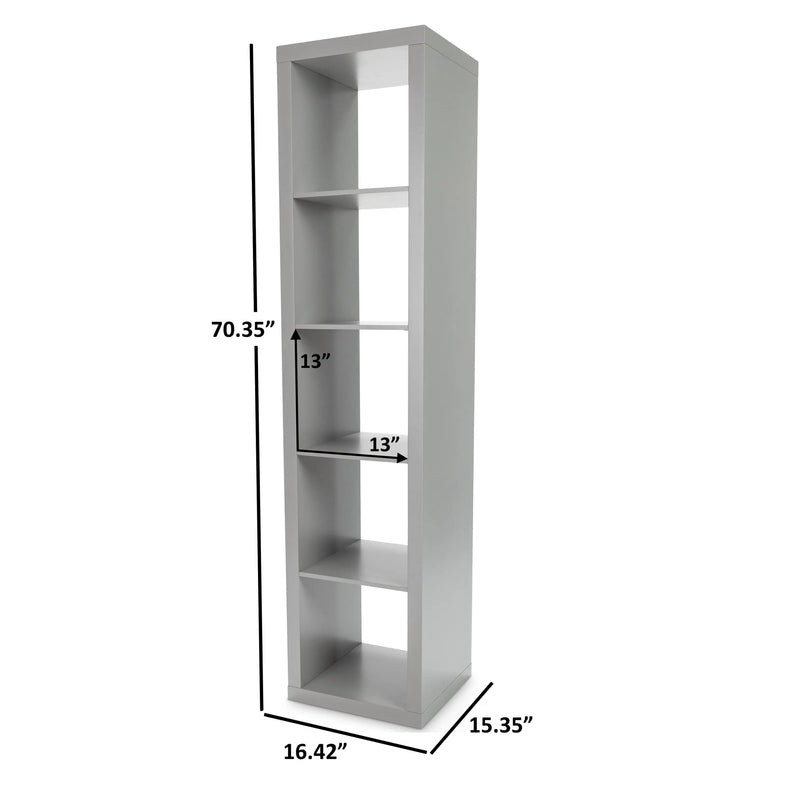 5-Cube Vertical Storage Organizer, Gray - Puck's