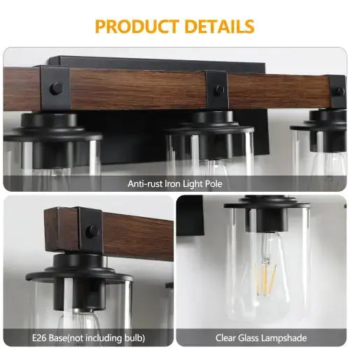 5 Lamps Farmhouse Dresser Lamps Rustic Bathroom Lamps Bathroom Wall Lamps - No Bulbs Unavailable Platforms- Temu - Puck's