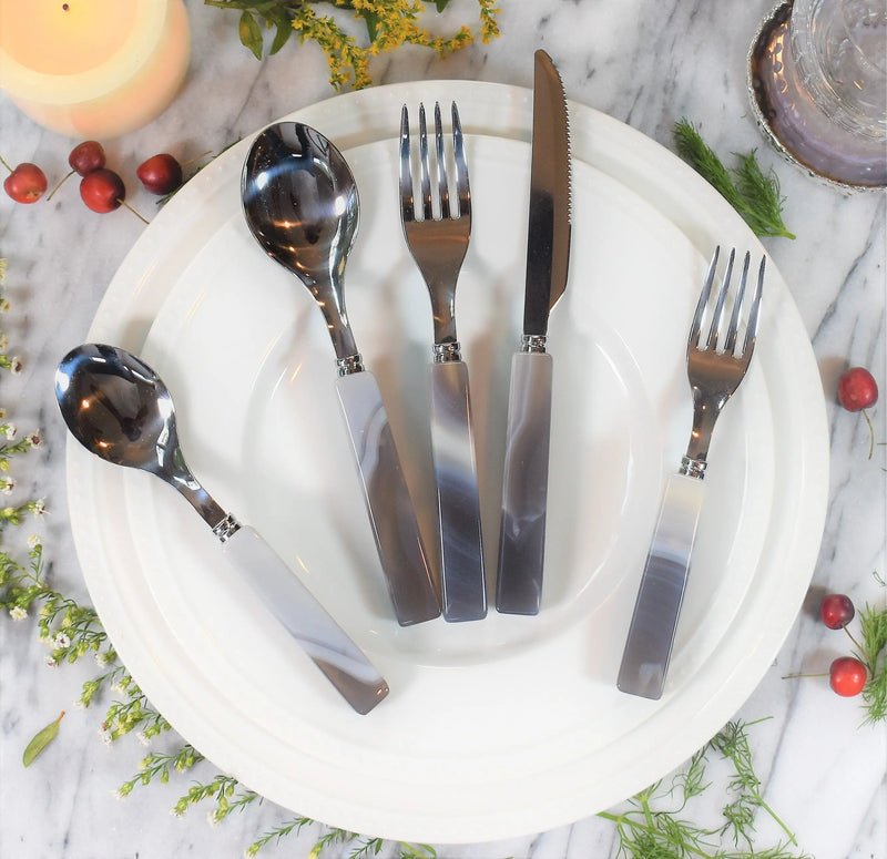 5 Piece Agate Flatware set - Puck's