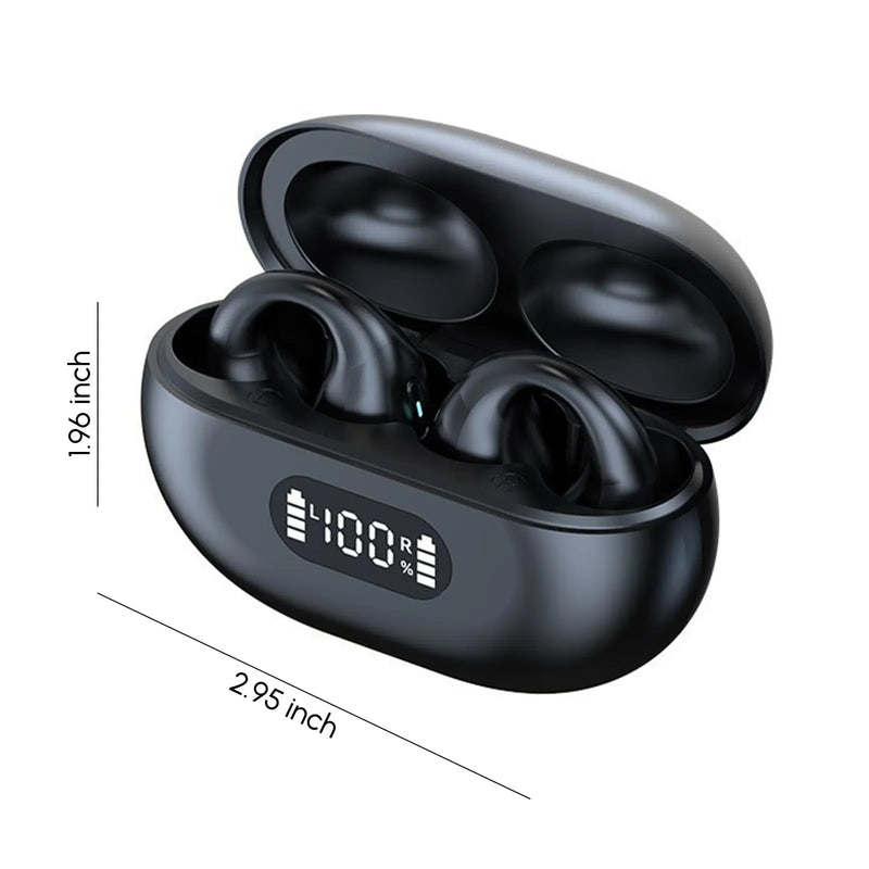 5.3 Bluetooth Open Ear Clip Wireless Earbuds with Earhooks & Digital - Puck's