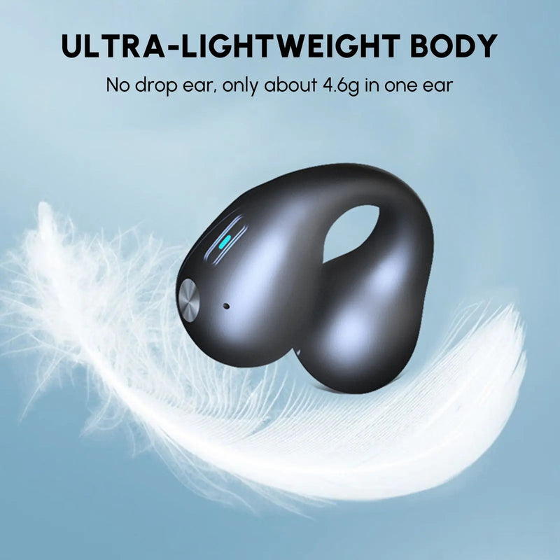 5.3 Bluetooth Open Ear Clip Wireless Earbuds with Earhooks & Digital - Puck's