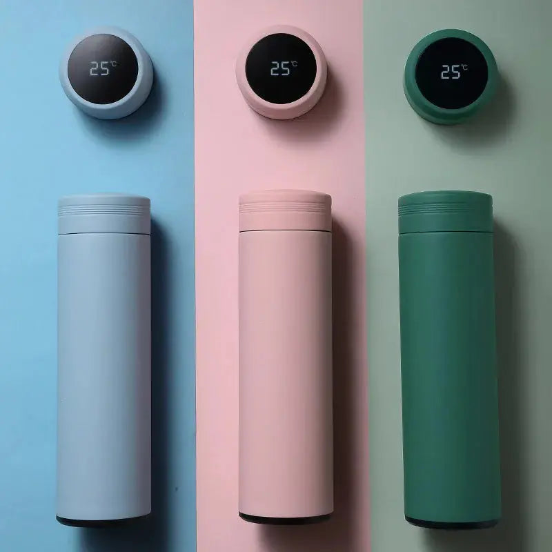 500Ml Smart Water Bottle Stainless Steel Thermos Temperature Display Leakproof Vacuum Flasks Coffee Cup Milk Mug Christmas Gift - Puck's