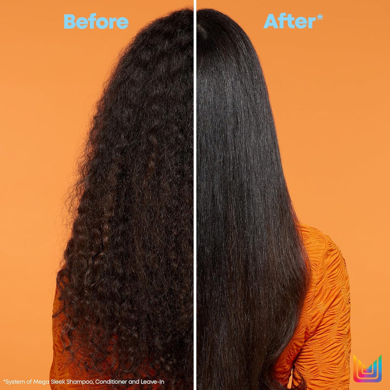 Mega Sleek Shampoo and Conditioner Set - Smoothing, Anti-Frizz, Detangling, for Dry, Damaged & Frizzy Hair, Nourishes with Shea Butter, Vegan - Puck's