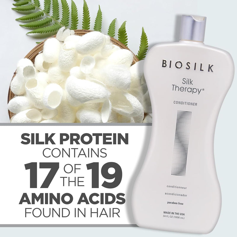 Silk Therapy Conditioner, Moisturizes & Conditions Hair for Incredible Shine, Sulfate, Paraben, & Cruelty-Free, 34 Oz - Puck's