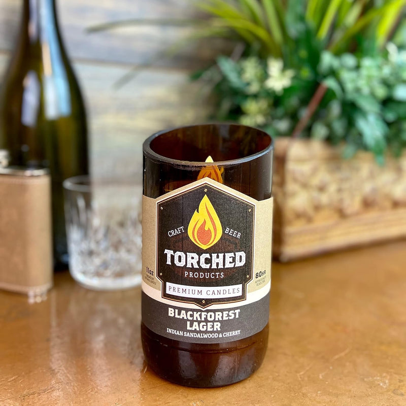 Beer Scented Candles | Natural Soy Wax Candle | Blackforest Lager Scent 11 Oz | Makes a Great Gift for Men, Beer Lovers, and Collectors | Bar Man-Cave Decor and Accessories - Puck's