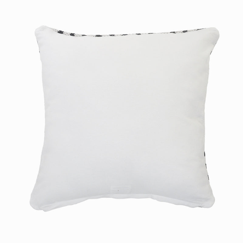 20" Black And White Cotton Geometric Throw Pillow-5