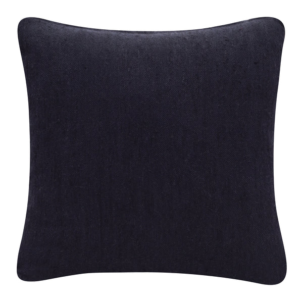 20" X 20" Black Linen Zippered Pillow-0