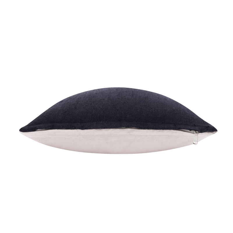 20" X 20" Black Linen Zippered Pillow-3