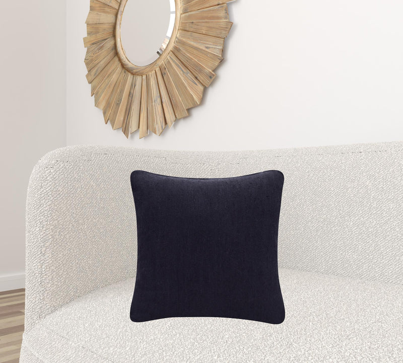20" X 20" Black Linen Zippered Pillow-6