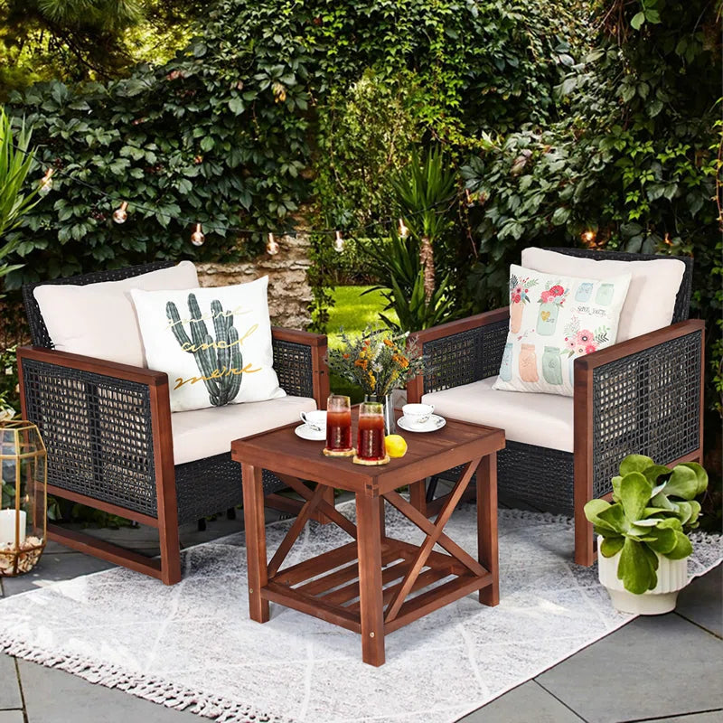Krawczyk Acacia 2 - Person Patio Conversation Sets with Cushions