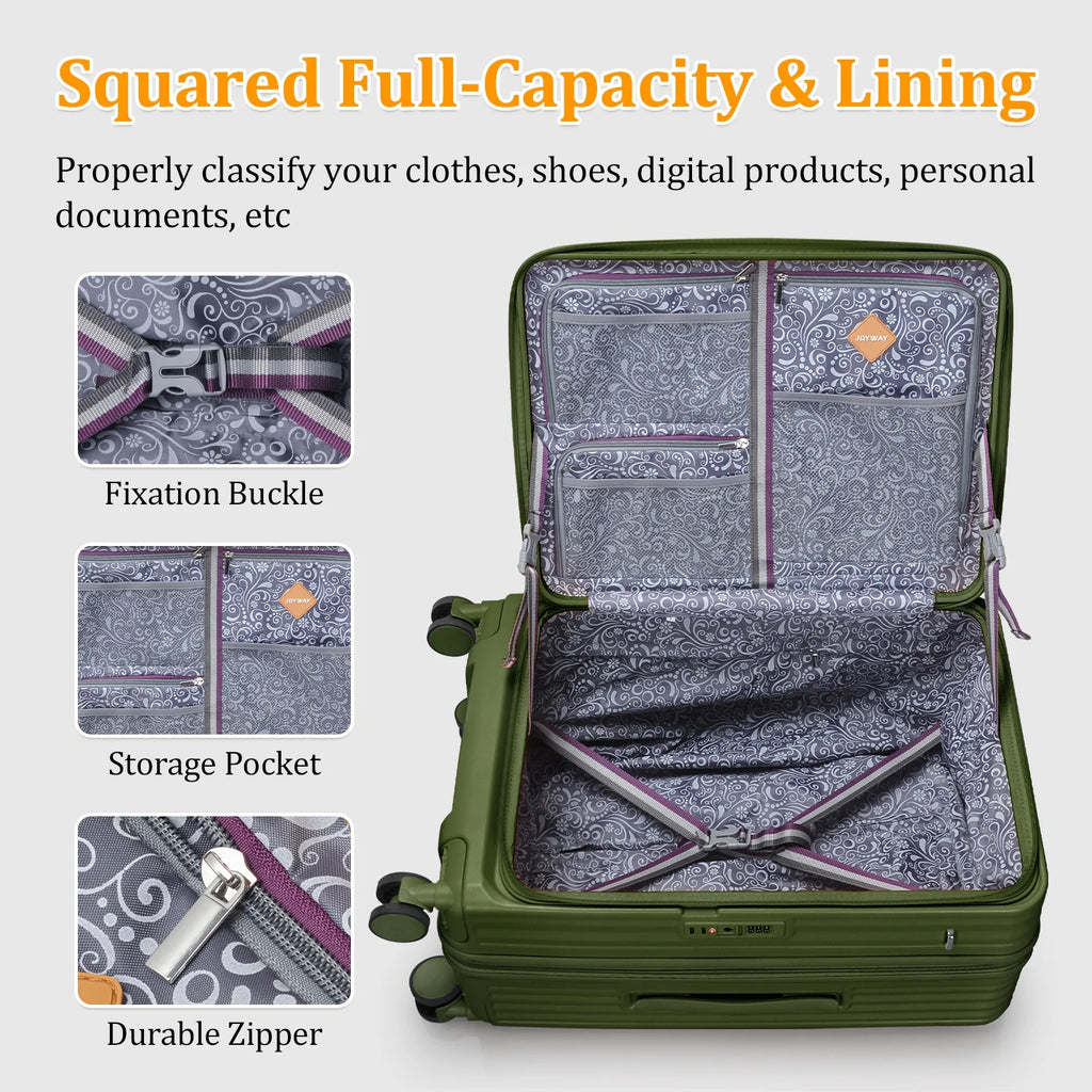 - 4 Luggage Sets PC Hardside Spinner Luggage -（Expandable Suitcase20"24"）28-In Checked Luggage - Puck's