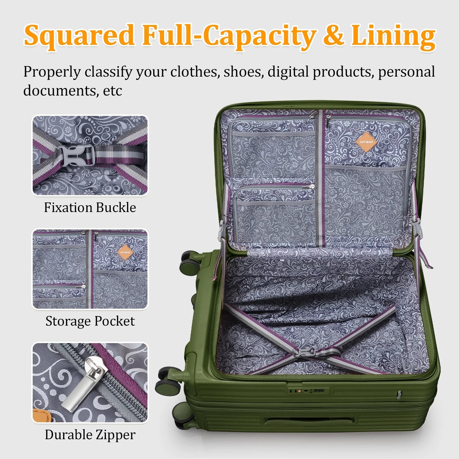 - 4 Luggage Sets PC Hardside Spinner Luggage -（Expandable Suitcase20"24"）28-In Checked Luggage - Puck's