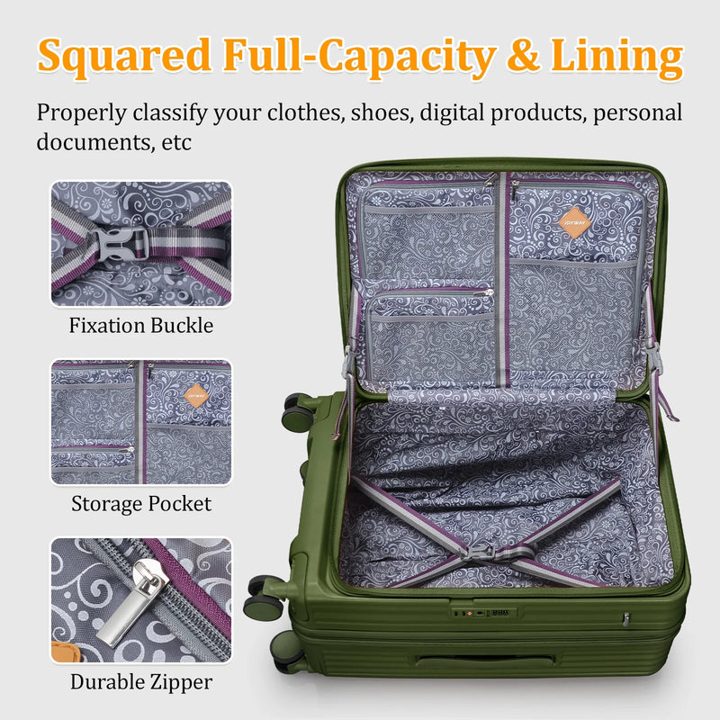 - 4 Luggage Sets PC Hardside Spinner Luggage -（Expandable Suitcase20"24"）28-In Checked Luggage - Puck's