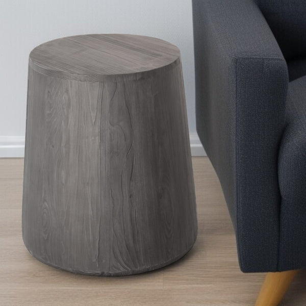 18" Ebony Solid Wood Round End Table-0