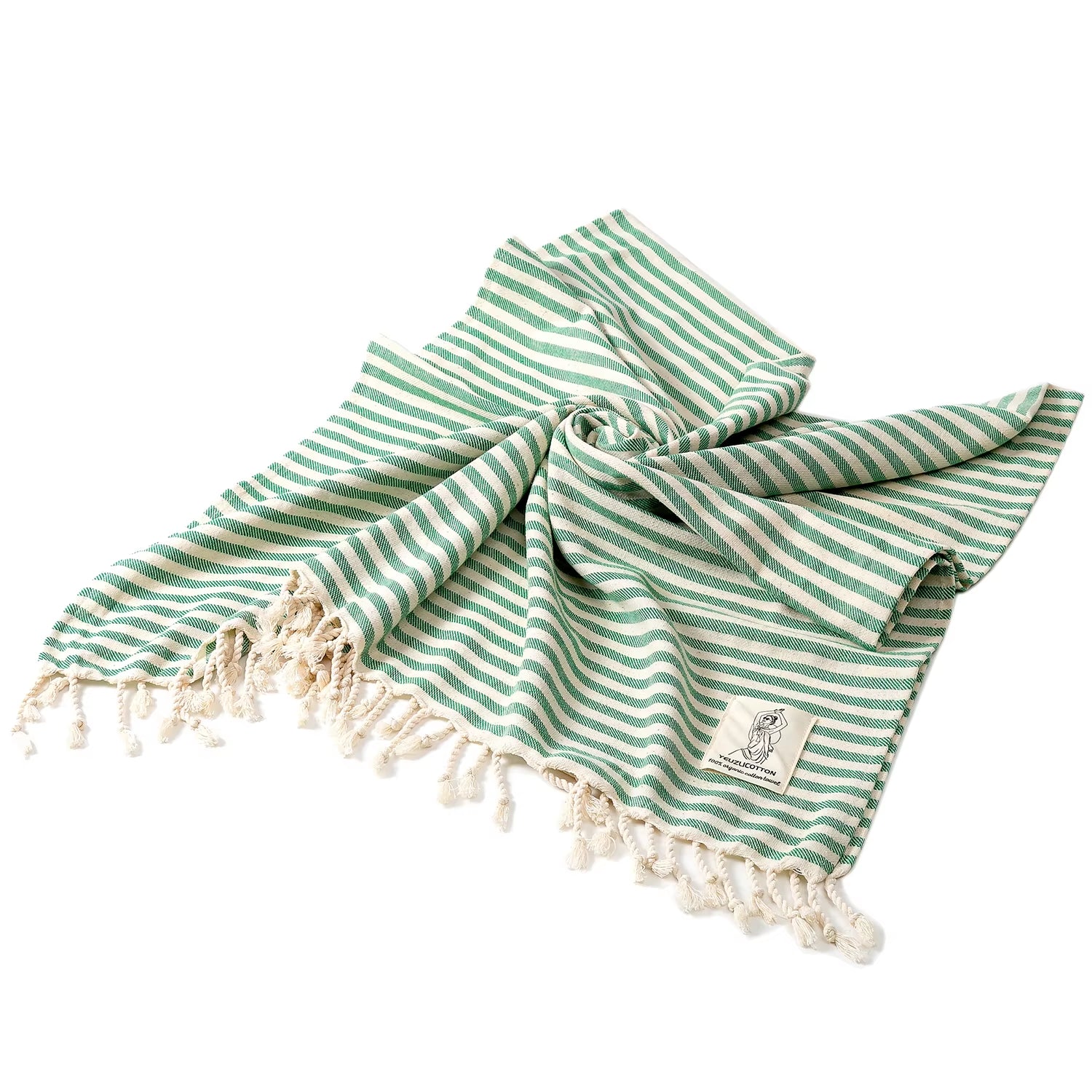 YEUZLICOTTON Hot Sale Luxury Striped Tassel 100% Cotton Sauna Spa Bath Towel for Home 100*180CM Travel Turkish Large Beach Towel - Puck's