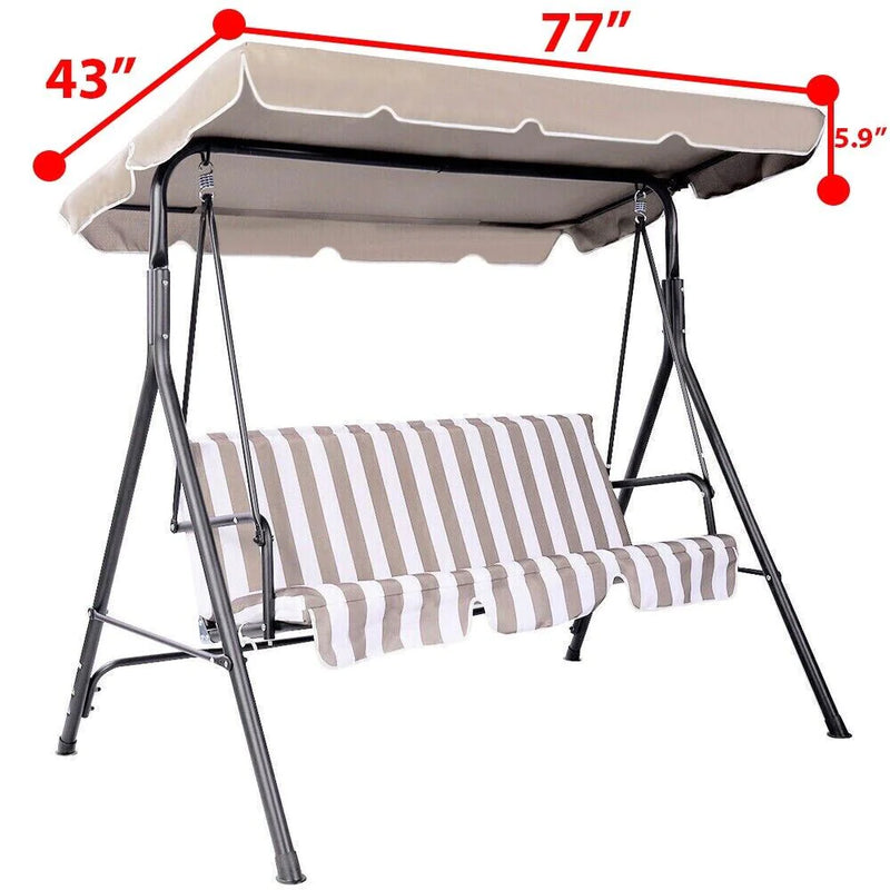 77"X43" Patio Outdoor Garden Swing 300D Canopy Replacement Porch Top Cover Seat - Puck's